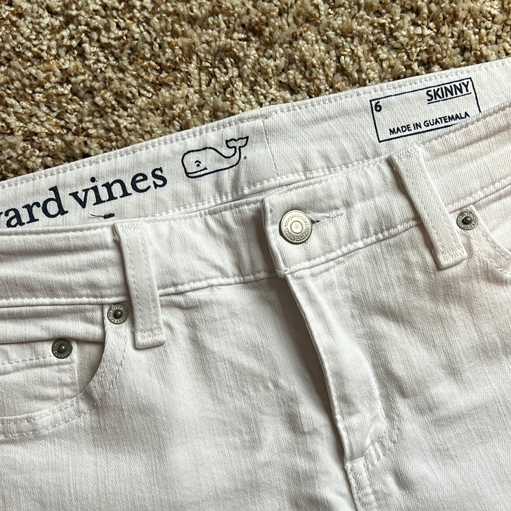 White vineyard vines womens skinny jean size 6